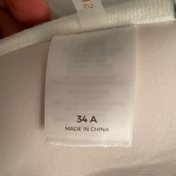 Brand New!  Shade & Shore, 34A,  seersucker, sage, halter bikini top. - Picture 8 of 8